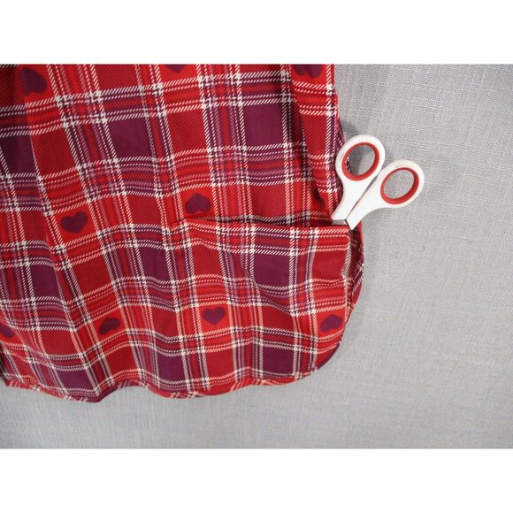 Only Necessities Womens Size L Red Plaid Sleeveless Button-Down Tunic Top - Picture 6 of 11
